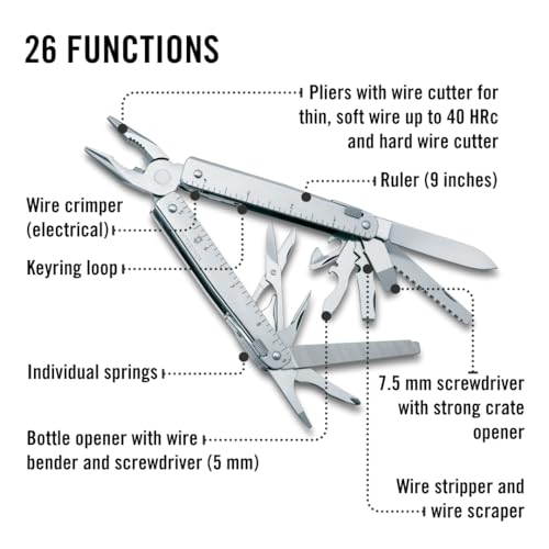 Victorinox Swiss Tool X 26-Function Multi-Tool with Nylon Pouch - Silver, Old Packaging