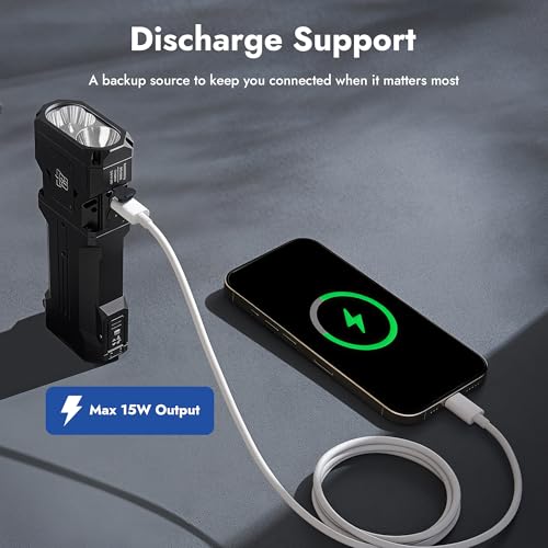 Rechargeable LED Flashlight 12300 Lumens Black, High Lumens Portable Torch