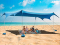 Large Beach Sun Shelter Tent 11x14ft UPF 50+ Shade Canopy with Aluminum Poles