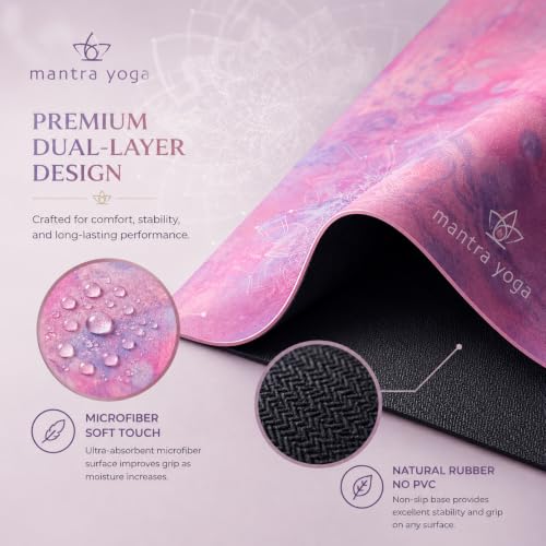 Mantra Yoga Mandala Travel 1.5mm Foldable Yoga Mat with Knee Pad & Bag