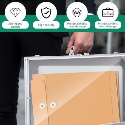 Silver 24x20 Inch Portable Aluminum Sports Card Display Case with Locks