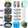 29-Piece Camping Cookware Set with Non-Stick Pots, Utensils & Collapsible Water Containers