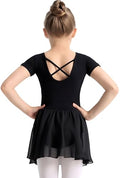 Girls Ballet Leotard for Toddlers with Criss-Cross Back - Black 4-5T