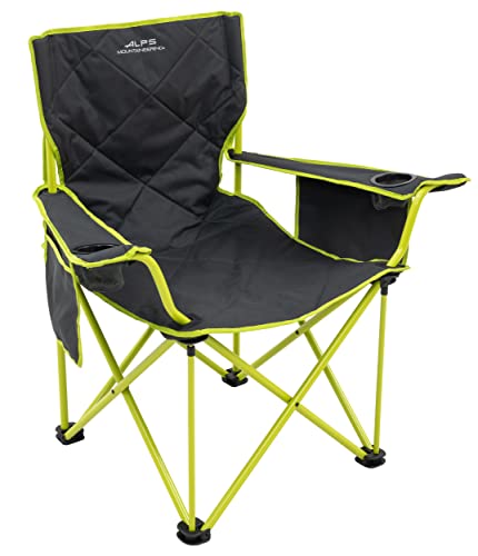 Camping Chairs for Adults with Mesh Cup Holders and Pockets - Charcoal/Citrus Variation