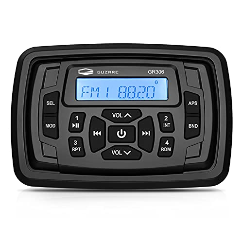 GUZARE Waterproof Marine Bluetooth Radio for Boats, Golf Carts, ATV, UTV, Hot Tubs