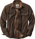 Legendary Whitetails Men's Flannel Lined Waxed Cotton Shirt Jacket Tobacco XL