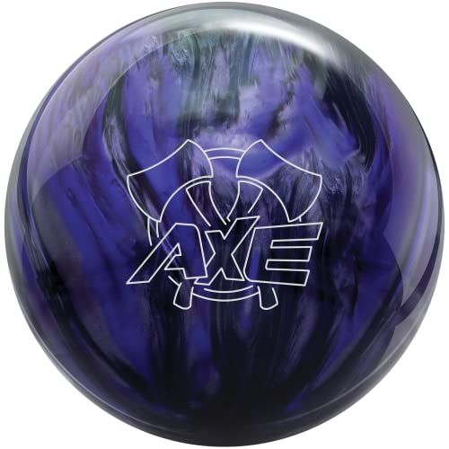 15 lbs Purple Smoke Bowling Ball with Axe Design - Minimal Hook, Spare Ready
