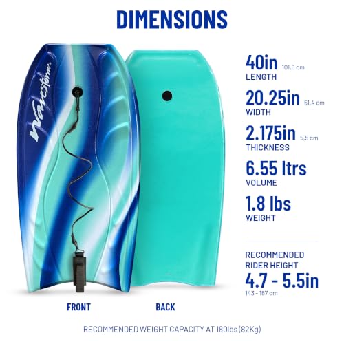 WaveStorm 40" Foam Bodyboard TRQ - Light, Buoyant, Performance Wave Riding