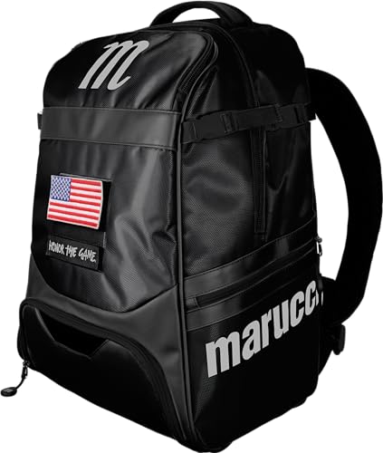 Marucci Dynamo Bat Pack Black/Black Baseball Bag with Bat & Gear Storage