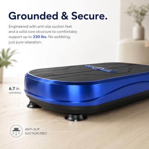 Blue Whole Body Vibration Exercise Plate Machine - 99 Speed Levels Fitness Equipment