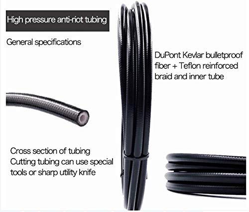 YBEKI 2500mm Kevlar Teflon Hydraulic Disc Brake Hose Kit with Brass Fittings – Compatible with Shimano BH59/BH90, SRAM, Magura