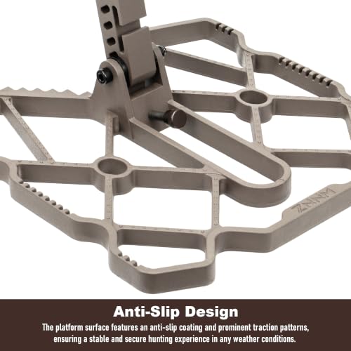 11.8 x 12-Inch Saddle Hunting Platform with Angle Adjustment & Anti-Slip, Brown