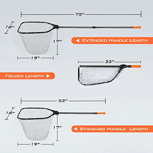 KastKing Brutus 75" Extendable Silicone Landing Net with Foldable Handle