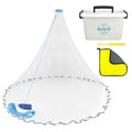 Cast Net with Bucket 4ft Radius 3/8" Mesh Fishing Net Bait Catching Equipment