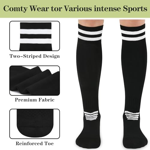 Kids Soccer Knee High Tube Socks 4-8 Years 10 Pairs Colorful Football Athletic Socks for Boys & Girls