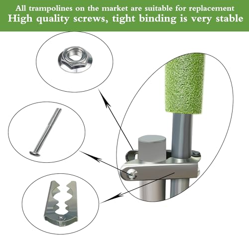 Green Universal Trampoline Poles Set with Clamp, Hardware & Enclosure Connectors