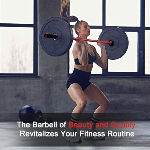 4FT Olympic Barbell for Strength Training - Red & Black Variation