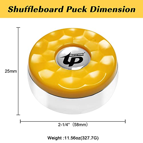 2-1/4 Inch Shuffleboard Pucks Set of 8 - Orange & Black Heavy Steel