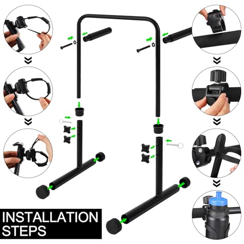 Walking Pad Handle Bar Double Holder Support Bar with Phone & Water Bottle Holder