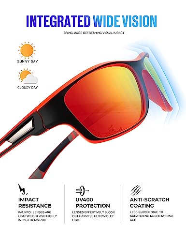Polarized Sunglasses for Men - Sports UV Protection for Driving, Cycling & Fishing - Ice Blue/Green/Red