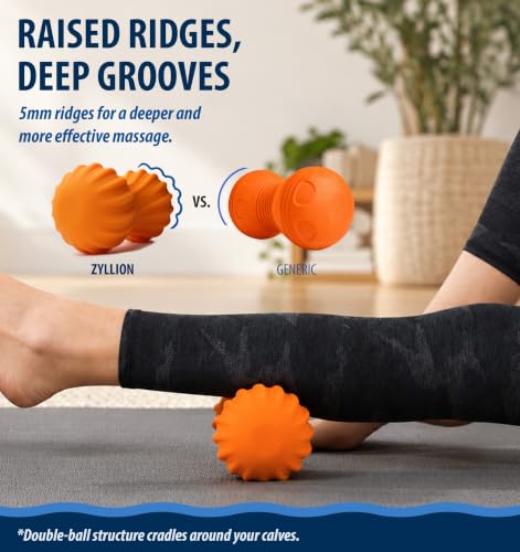 Zyllion ZMA-30 Vibrating Peanut Massage Ball Roller Orange Pain Relief Massager