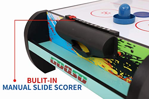 GOOSO Green/Black 38-Inch Kids Air Hockey Table with Pucks & Paddles
