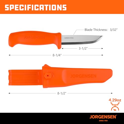 8.25-Inch Fixed Blade Bushcraft Knife with Sheath - SK5 Steel, Full Tang, Outdoor Survival Tool