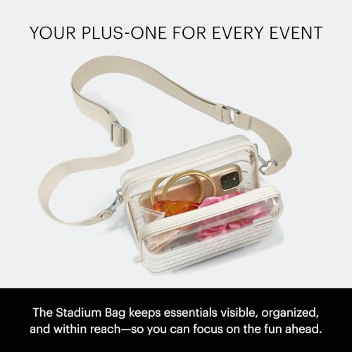 Salt White Away Stadium Bag - Clear Crossbody Purse, Stadium-Approved