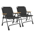 BDL 2-Pack Folding Beach & Camping Chairs - Portable Outdoor Seating with Armrest, Supports 300 lbs