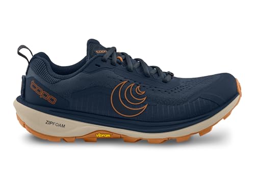Topo Athletic Men's Terraventure 5 Trail Running Shoes Navy/Orange 10.5 - Comfortable 3MM Drop Athletic Shoes
