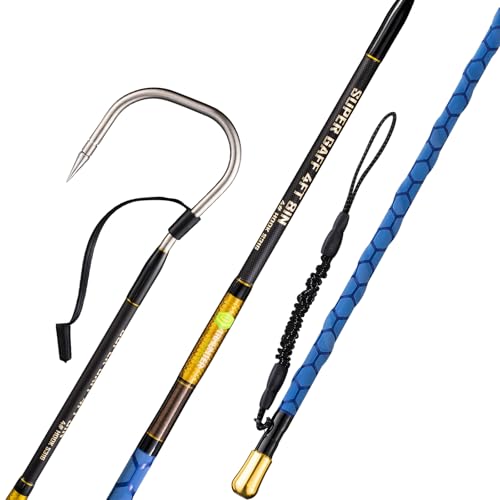 Blue 4'8'' Carbon Fiber Fishing Gaff with 4'' Stainless Steel Hook - Saltwater