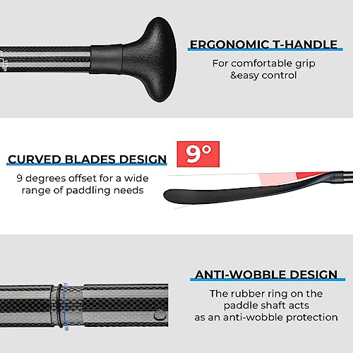 Overmont Carbon Fiber Adjustable SUP Paddle 69-85 Inches Lightweight Water Sports Gear
