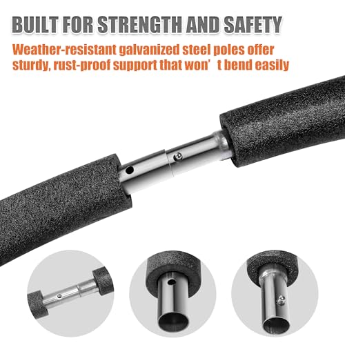 6PCS Trampoline Replacement Poles with Foam Sleeves & Dual Installation Options