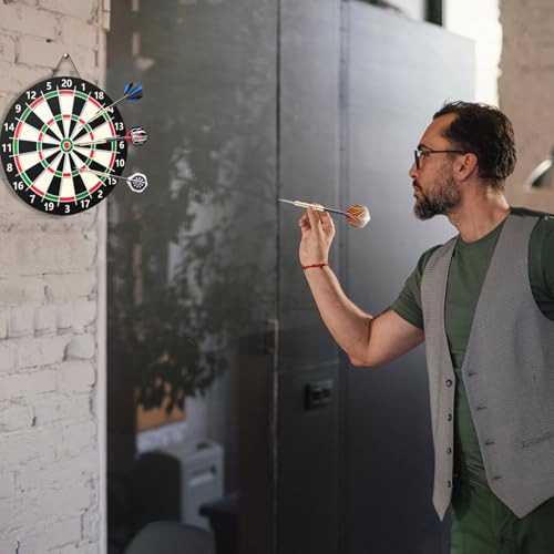 18 Pcs Steel Tip Darts Set - 14g Metal Tips, 6 Flight Patterns, 6.0in Barrels & Shafts