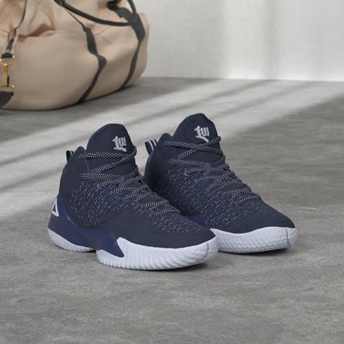 PEAK High Top Basketball Shoes Men Lou Williams Streetball Navy Blue 11