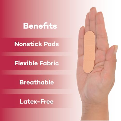 Dealmed 1x3 Inch Fabric Adhesive Bandages - 24 Pack, Sterile & Breathable