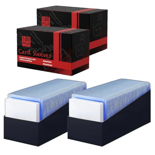 UV-Protected Card Sleeves Bundle - 200 Rigid Top Loaders + 200 Soft Sleeves