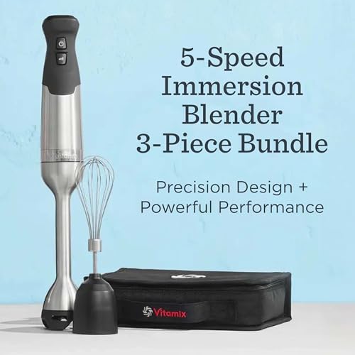 Vitamix 5-Speed Immersion Blender Set with Whisk & Storage Case, Stainless Steel