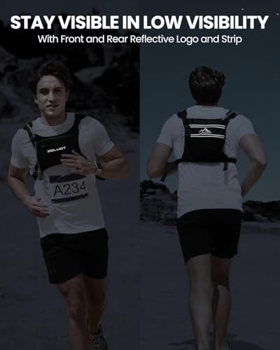 Zelvot Running Vest with 1L Water Bladder - Black, Medium-Large