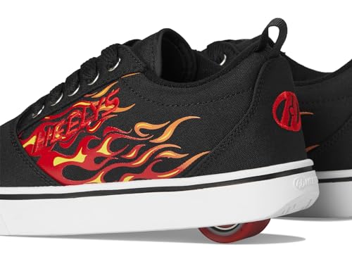 Heelys Pro 20 Prints Kids & Adults Wheel Shoes with Black/Red Flames, 9 Women/8 Men