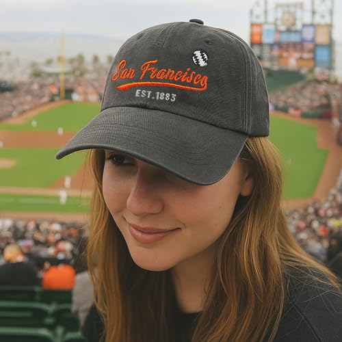 Vintage Embroidered Cap Hat for Men Women Teenagers - San Francisco Style