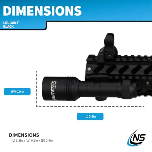 Nightstick LGL-160-T Turbo High Candela Long Gun Light Kit - 800 Lumens, Waterproof, 632m Beam