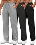 Men's Open Bottom Sweatpants with Wide Leg Fit - Black, Heather Gray, Small