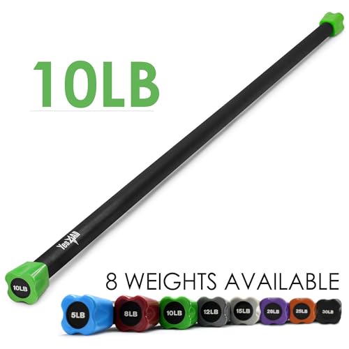 Yes4All Weighted Bars Set of 10, 15, 20 lbs for Full Body Workout