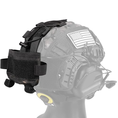 Black Tactical Helmet with Headset & Cover - 4-in-1 Adjustable Airsoft & Military Gear