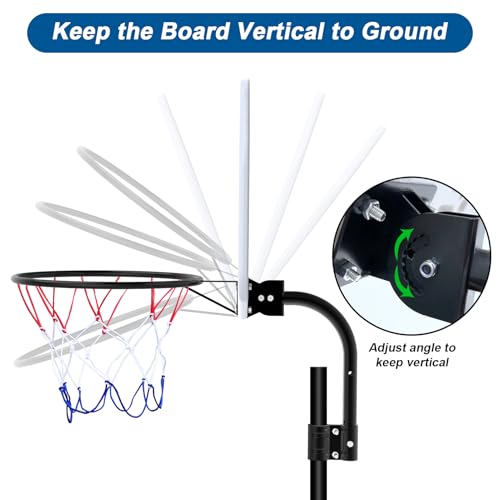 Universal Trampoline Basketball Hoop with Solar LED Lights, Adjustable for 25-32mm Poles