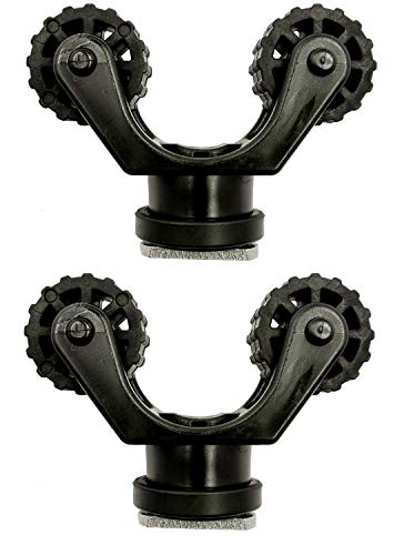 2 Pack Kayak Paddle Holder Mounts for Track Systems - Black