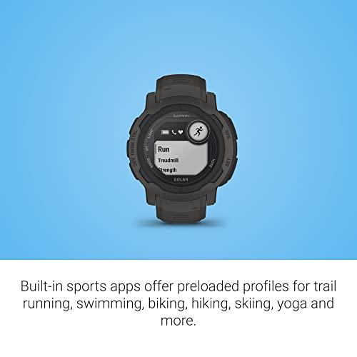 Garmin Instinct 2 Solar Outdoor Rugged GPS Watch - Graphite - 45mm, Solar Charging, Multi-GNSS Support, Tracback Routing