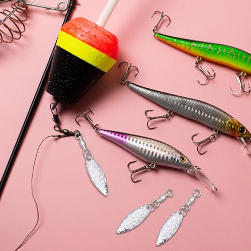Fishing Spinner Blades Set with Ball Bearings and Spring Pins for DIY Lures