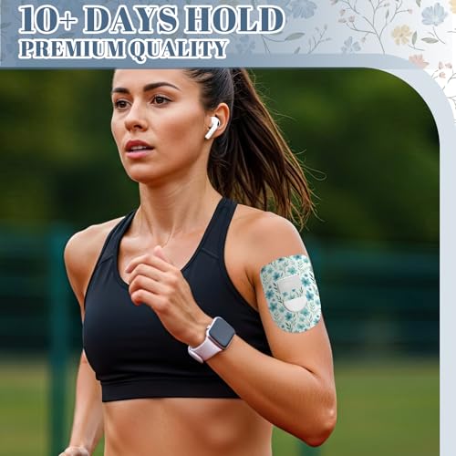 Waterproof Adhesive Patches for Omnipod 5 CGM - Floral Pattern, 32 Pack - Sweat & Water Resistant